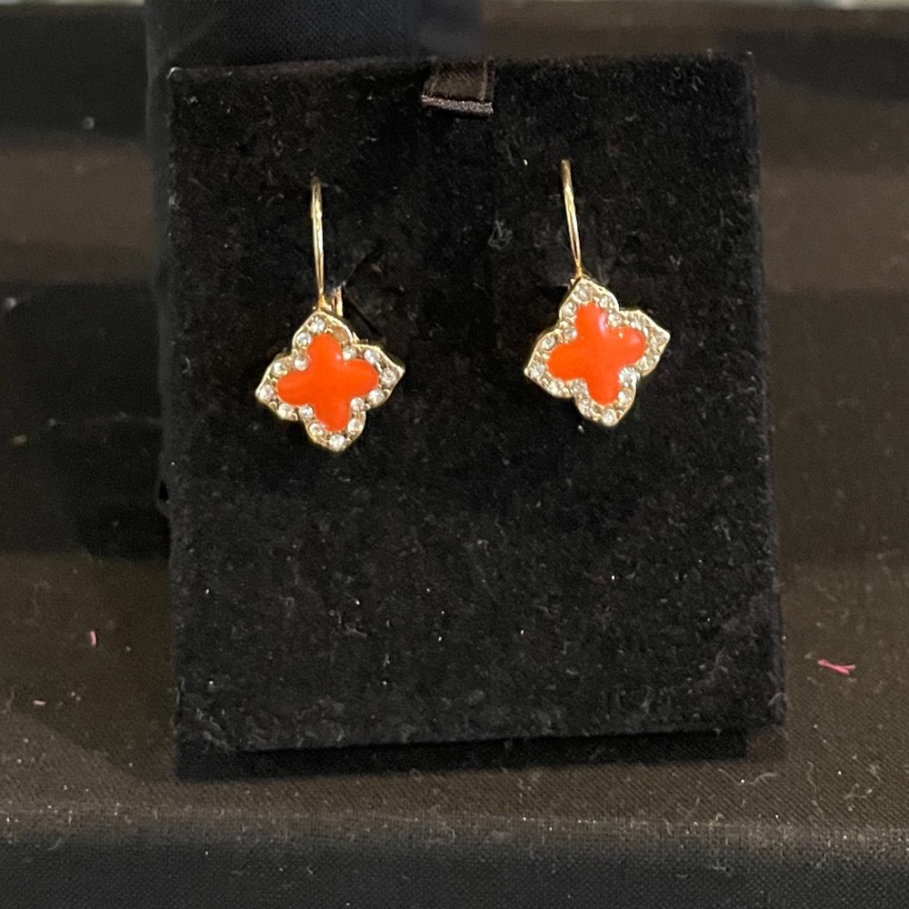 Orange Pave Earrings